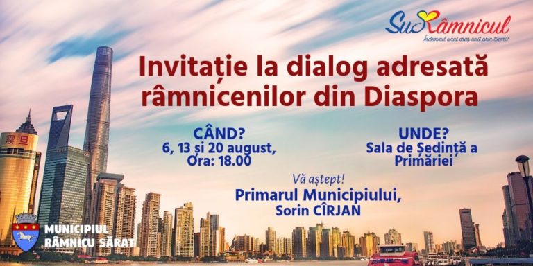 Invitație la dialog adresată de Primarul, Sorin Cîrjan, râmnicenilor din Diaspora!