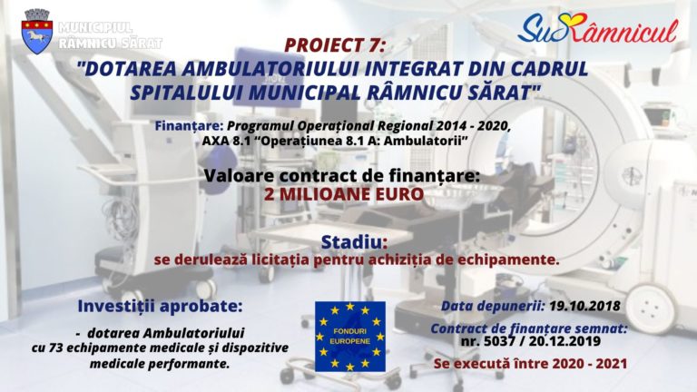„DOTAREA AMBULATORIULUI INTEGRAT DIN CADRUL  SPITALULUI MUNICIPAL RÂMNICU SĂRAT”
