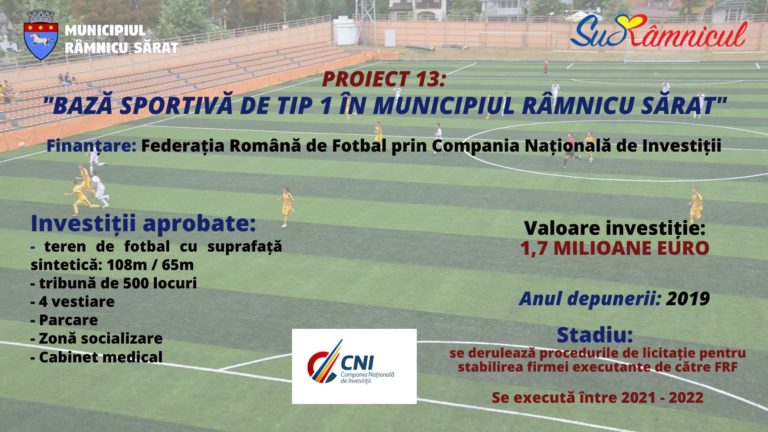 „BAZĂ SPORTIVĂ DE TIP 1 ÎN MUNICIPIUL RÂMNICU SĂRAT”