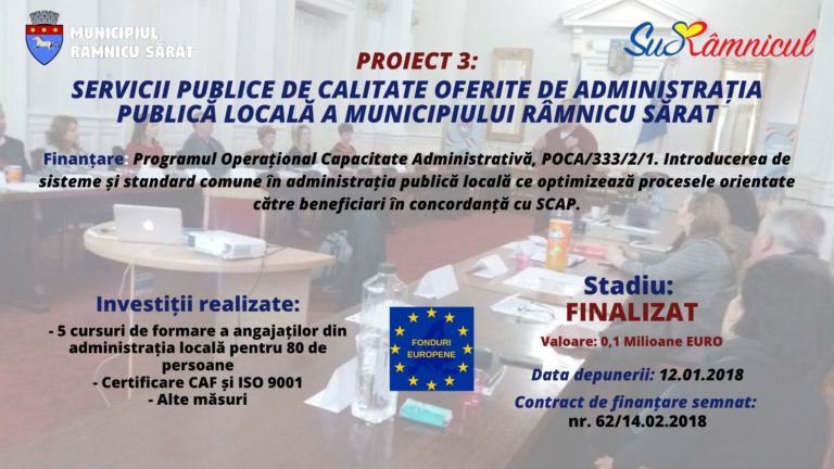 SERVICII PUBLICE DE CALITATE OFERITE DE ADMINISTRAȚIA PUBLICĂ LOCALĂ A MUNICIPIULUI RÂMNICU SĂRAT